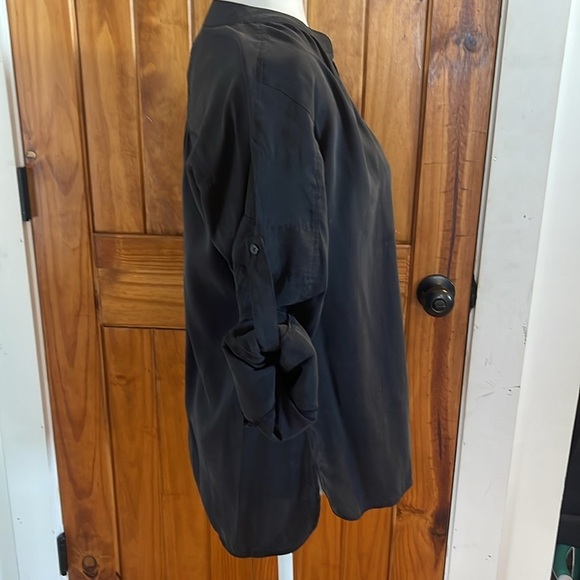 Cabi Lyric Blouse Top Small Black Convertible sleeves Small Modal button down - Picture 2 of 7